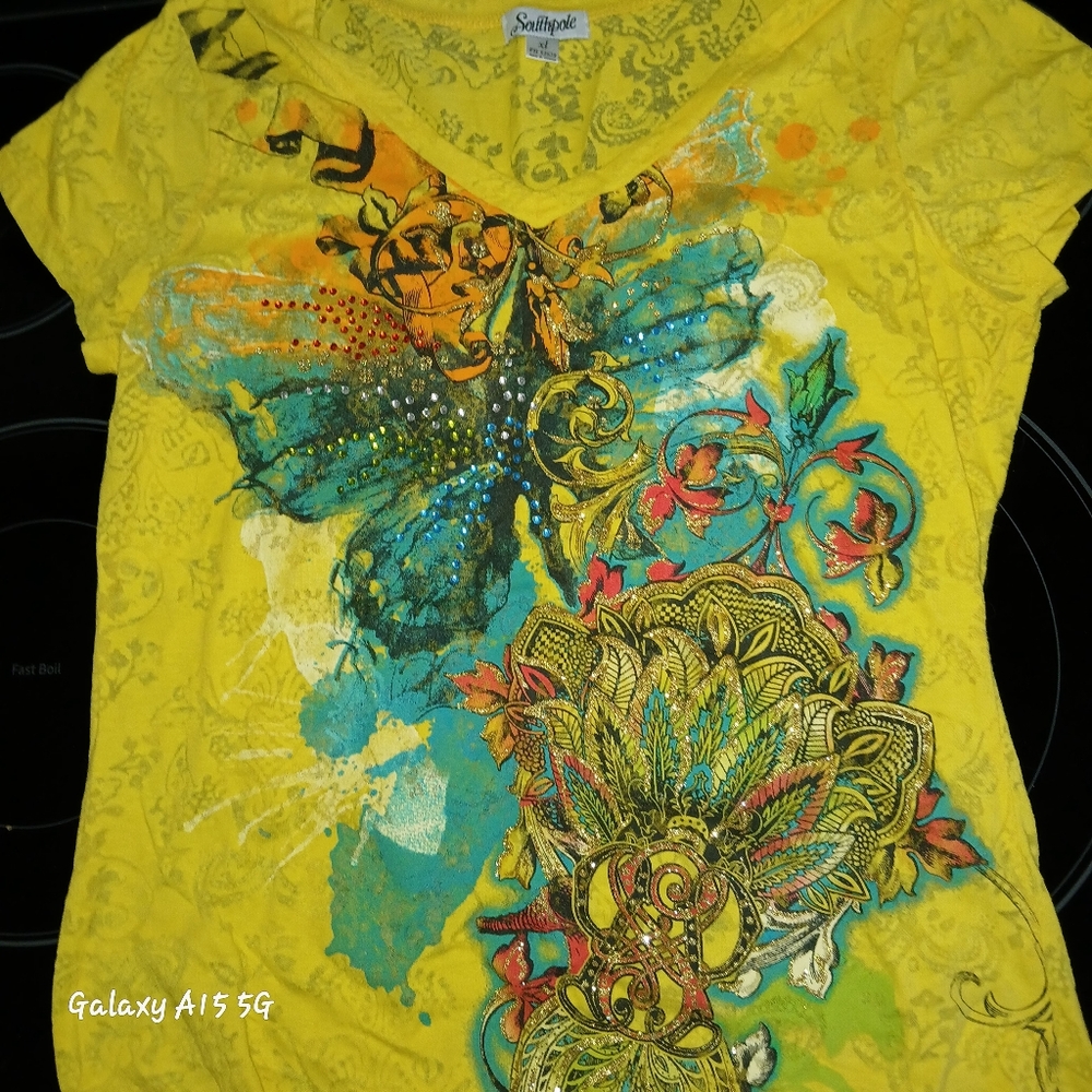 🍹 Southpole Butterfly Rhinestone Top